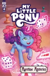 Size: 2063x3131 | Tagged: safe, artist:abigail starling, derpibooru import, idw, official, pony, unicorn, g5, my little pony: tell your tale, spoiler:comic, spoiler:g5, comic cover, cover, cover art, dice, female, horn, image, maretime mysteries #4, misty brightdawn, my little pony: maretime mysteries, png, solo