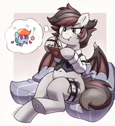 Size: 2678x2923 | Tagged: safe, artist:pabbley, derpibooru import, oc, oc:news flash, unofficial characters only, bat pony, pony, clothes, female, image, mare, png, spread wings, wings, writing