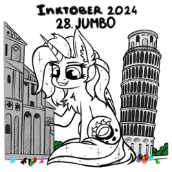 Size: 1000x1000 | Tagged: safe, artist:sunamoonmlp, derpibooru import, oc, oc:sunamoon, alicorn, pony, g4, building, cute, derpibooru exclusive, female, horn, image, inktober, inktober 2024, italy, png, wings