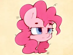 Size: 4000x3000 | Tagged: safe, artist:zokkili, derpibooru import, pinkie pie, earth pony, pony, beanbrows, bust, eyebrows, eyebrows visible through hair, female, high res, image, jpeg, mare, portrait, signature, solo