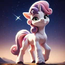 Size: 1024x1024 | Tagged: safe, ai content, derpibooru import, machine learning generated, prompter:ilham470, sweetie belle, pony, unicorn, g4, horn, image, png, solo