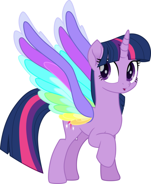 Size: 3000x3635 | Tagged: safe, artist:cloudy glow, derpibooru import, twilight sparkle, twilight sparkle (alicorn), alicorn, pony, g4, colored wings, female, image, multicolored wings, my little pony: rainbow roadtrip, png, rainbow wings, simple background, solo, transparent background, vector, wings