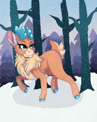 Size: 2400x3000 | Tagged: safe, artist:annuthecatgirl, derpibooru import, screencap, velvet reindeer, deer, reindeer, them's fightin' herds, community related, image, png, snow