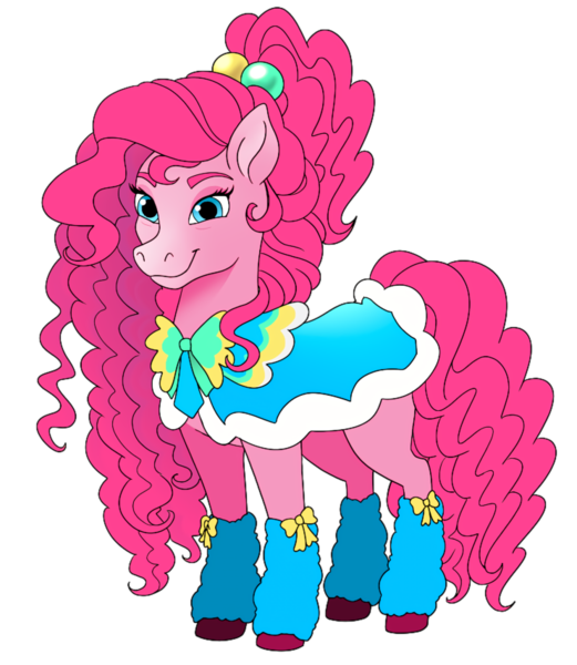 Size: 741x854 | Tagged: safe, anonymous editor, artist:byefella, derpibooru import, edit, pinkie pie, horse, g4, blue eyes, clothes, curly mane, curly tail, female, image, pink coat, png, simple background, smiling, socks, solo, style emulation, tail, transparent background, unshorn fetlocks, wild manes, wild manesified