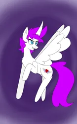 Size: 1200x1920 | Tagged: safe, artist:jazzystarlover, derpibooru import, oc, alicorn, blue eyes, grin, image, mandy heart, png, smiling