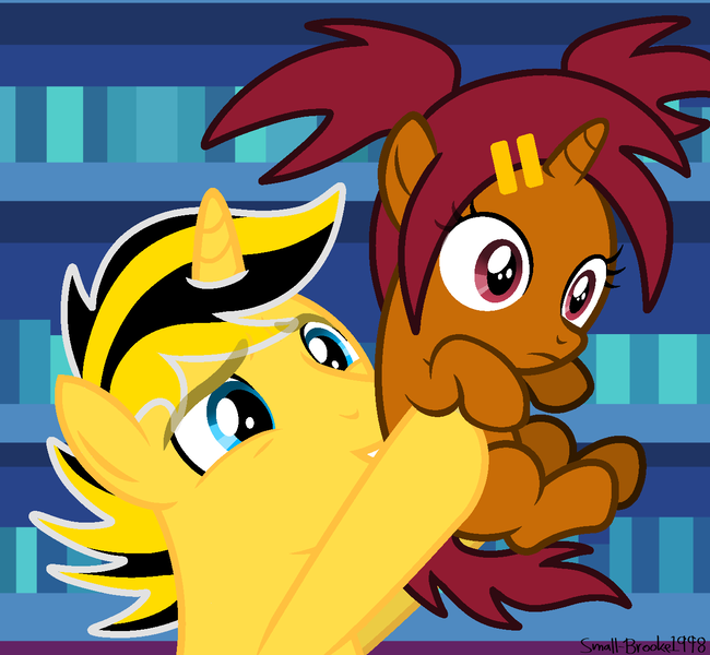 Size: 1333x1231 | Tagged: safe, artist:ponkusdraws, artist:small-brooke1998, derpibooru import, alicorn, pony, unicorn, base used, bumblebee (transformers), crossover, horn, image, png, sari sumdac, transformers