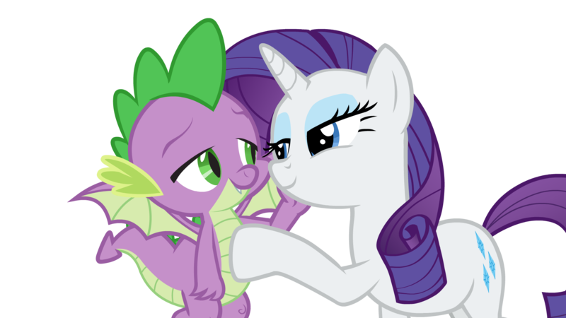 Size: 1920x1080 | Tagged: safe, artist:georgegarza01, derpibooru import, rarity, spike, dragon, pony, unicorn, bedroom eyes, cute, duo, duo male and female, female, hand on cheek, hoof on chest, horn, image, looking at each other, looking at someone, male, png, raribetes, shipping, sparity, spikabetes, straight, winged spike, wings