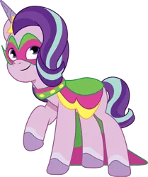 Size: 819x978 | Tagged: safe, artist:prixy05, derpibooru import, starlight glimmer, pony, unicorn, g4, g5, my little pony: tell your tale, female, g4 to g5, generation leap, horn, image, mare, mask, png, ponykind parade, ponykind parade-emonium, simple background, solo, transparent background, vector