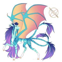 Size: 3000x3000 | Tagged: safe, artist:squishkitti, derpibooru import, oc, dracony, dragon, hybrid, female, image, magical lesbian spawn, multiple tails, offspring, parent:princess celestia, parent:princess ember, parents:emberlestia, png, simple background, solo, tail, three tails, transparent background