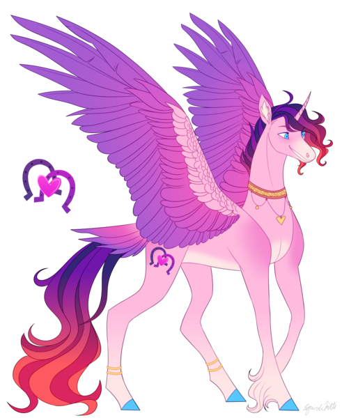 Size: 3000x3500 | Tagged: safe, artist:squishkitti, derpibooru import, oc, alicorn, pony, image, magical lesbian spawn, male, offspring, parent:amira, parent:princess cadance, png, simple background, solo, stallion, tail, tail feathers, transparent background