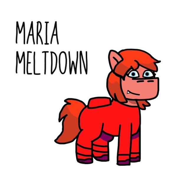 Size: 675x675 | Tagged: safe, artist:josephthedumbimpostor, derpibooru import, oc, oc:maria meltdown, ponified, unofficial characters only, earth pony, pony, among us, cute, cute little fangs, fangs, image, jpeg, rule 85, simple background, white background