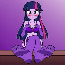 Size: 1024x1024 | Tagged: suggestive, machine learning generated, ponerpics import, twilight sparkle, equestria girls, clothes, evening gloves, feet, fetish, foot fetish, foot focus, gloves, image, jpeg, lingerie, long gloves, sitting, sock fetish, socks, stocking feet, stockings, thigh highs