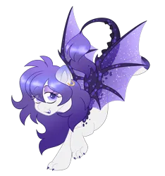 Size: 4741x5059 | Tagged: safe, artist:crazysketch101, derpibooru import, pony, bat wings, dragon tail, ear piercing, earring, image, jewelry, nail polish, piercing, png, scales, simple background, solo, tail, transparent background, transparent wings, wings