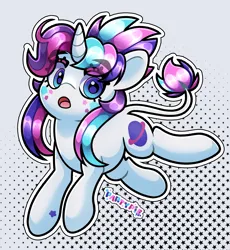 Size: 2173x2364 | Tagged: safe, artist:partypievt, derpibooru import, oc, oc:party pie, unofficial characters only, classical unicorn, pony, unicorn, cloven hooves, eye clipping through hair, eyebrows, eyebrows visible through hair, facial markings, fringe, horn, image, jumping, leaping, leonine tail, open mouth, png, ponytail, simple background, solo, tail, unshorn fetlocks