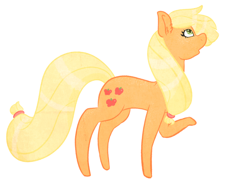 Size: 2300x1830 | Tagged: safe, artist:bytemyfur, derpibooru import, applejack, earth pony, pony, g4, hatless, image, missing accessory, outline, png, simple background, solo, transparent background, white outline