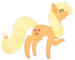 Size: 2300x1830 | Tagged: safe, artist:bytemyfur, derpibooru import, applejack, earth pony, pony, g4, hatless, image, missing accessory, outline, png, simple background, solo, transparent background, white outline