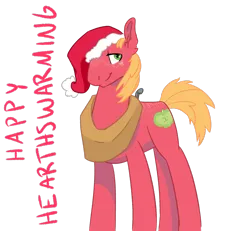 Size: 2549x2353 | Tagged: safe, artist:bytemyfur, derpibooru import, part of a set, big macintosh, earth pony, pony, g4, christmas, happy hearth's warming, hat, holiday, image, male, png, santa hat, simple background, solo, stallion, transparent background