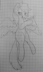 Size: 1894x3167 | Tagged: safe, artist:bytemyfur, derpibooru import, derpy hooves, pegasus, pony, g4, graph paper, image, jpeg, monochrome, sketch, solo