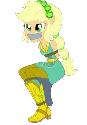 Size: 2000x2890 | Tagged: safe, artist:nie-martw-sie-o-mnie, derpibooru import, applejack, equestria girls, g4, bondage, boots, clothes, cowboy boots, crystal guardian, high heel boots, image, png, shoes, solo