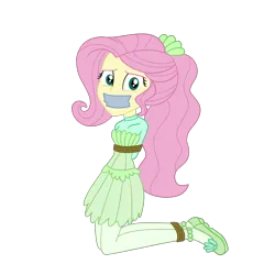 Size: 2000x2000 | Tagged: safe, artist:nie-martw-sie-o-mnie, derpibooru import, fluttershy, human, equestria girls, equestria girls series, g4, so much more to me, bondage, female, femsub, fluttersub, gag, image, kneeling, looking at you, my little pony equestria girls: better together, png, rope, rope bondage, simple background, solo, submissive, tape, tape gag, transparent background