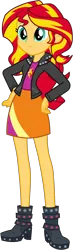 Size: 1450x5000 | Tagged: safe, artist:octosquish7260, derpibooru import, sunset shimmer, human, equestria girls, g4, boots, clothes, eqg promo pose set, female, image, jacket, png, shirt, shoes, simple background, skirt, solo, standing, transparent background