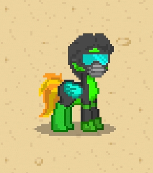 Size: 877x989 | Tagged: safe, derpibooru import, lightning dust, pegasus, pony, pony town, clothes, helmet, image, jpeg, solo, uniform, washouts uniform