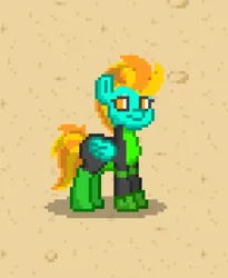 Size: 874x1065 | Tagged: safe, derpibooru import, lightning dust, pegasus, pony, pony town, clothes, image, jpeg, solo, uniform, washouts uniform