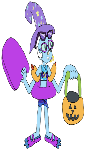 Size: 1941x3405 | Tagged: safe, artist:christian soto, derpibooru import, trixie, equestria girls, g4, bikini, clothes, equestria girls specials, female, flippers, goggles, halloween, hat, holiday, image, inner tube, kickboard, my little pony equestria girls: better together, my little pony equestria girls: forgotten friendship, noseclip, png, pool toy, pumpkin bucket, sarong, simple background, solo, sunglasses, sunscreen, swimsuit, towel, transparent background, trick or treat, water wings