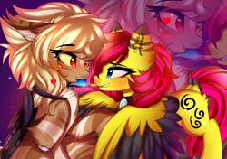 Size: 4337x3056 | Tagged: safe, artist:2pandita, derpibooru import, oc, unofficial characters only, bat pony, pegasus, pony, bat pony oc, bat wings, duo, image, pegasus oc, png, wings