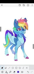 Size: 1080x2310 | Tagged: safe, artist:rr29578979, derpibooru import, rainbow dash, alternate design, image, jpeg, simple background, twitterina design, white background, wip