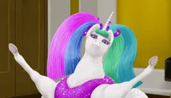 Size: 1200x692 | Tagged: safe, artist:soobel, derpibooru import, princess celestia, alicorn, pony, g4, bust, cake, cakelestia, chubbylestia, fat, food, gym, image, indoors, obese, png, portrait