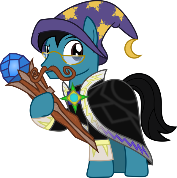 Size: 2474x2491 | Tagged: safe, artist:sketchmcreations, derpibooru import, oc, oc:sketch mythos, earth pony, pony, cloak, clothes, costume, crystal, eyebrows, fake moustache, glasses, hat, holding, hoof hold, image, magic staff, male, nightmare night, png, raised eyebrow, raised hoof, simple background, staff, stallion, transparent background, vector, wizard, wizard hat, wizard robe