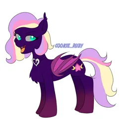 Size: 2900x2900 | Tagged: safe, artist:cookie-ruby, derpibooru import, oc, oc:starfall nightwing, unofficial characters only, bat pony, bat pony oc, bat wings, image, png, simple background, solo, white background, wings