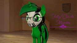 Size: 1920x1080 | Tagged: safe, artist:fernando-fontes-64, derpibooru import, oc, oc:fernando jesús, unofficial characters only, alicorn, pony, 3d, celebration, dia de los muertos, glasses, image, jpeg, looking at you, makeup, male, male alicorn oc, mexican, skull make up, solo, source filmmaker, spanish