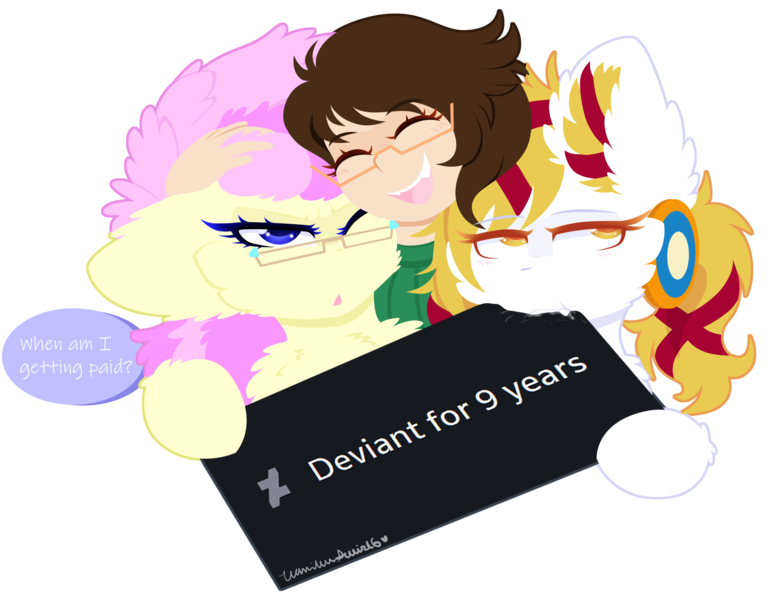 Size: 1936x1512 | Tagged: safe, artist:vanillaswirl6, derpibooru import, oc, oc:florida, oc:vanilla swirl, human, wolf, wolf pony, biting, deviantart, fluffy, image, png, simple background, transparent background, vanillaswirl6's state ponies