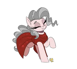 Size: 2283x2043 | Tagged: safe, alternate version, artist:lockheart, derpibooru import, oc, unofficial characters only, earth pony, pony, alternate character, black background, dancing, eyebrows, eyebrows visible through hair, eyes closed, female, image, mare, mare fair, png, red dress, simple background, snowpity inc., solo, standing on two hooves, tongue out