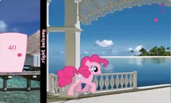 Size: 1250x750 | Tagged: safe, derpibooru import, pinkie pie, earth pony, g4, collect cupcakes lick ponies, door, female, flash game, image, jpeg, solo, tropical