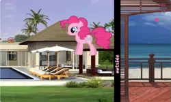 Size: 1250x750 | Tagged: safe, derpibooru import, pinkie pie, earth pony, g4, collect cupcakes lick ponies, female, flash game, image, jpeg, jumping, outdoors, solo, youtube link