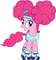 Size: 574x616 | Tagged: safe, derpibooru import, pinkie pie, g4, scare master, clothes, costume, female, image, png, roller skates, simple background, skates, solo, transparent background