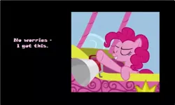 Size: 1250x750 | Tagged: safe, derpibooru import, pinkie pie, earth pony, g4, collect cupcakes lick ponies, female, flash game, hot air balloon, image, jpeg, megaphone, solo, youtube link