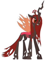 Size: 584x672 | Tagged: safe, artist:selenaede, artist:user15432, derpibooru import, queen chrysalis, changeling, pony, elements of insanity, g4, alternate universe, base used, chrysalis cupcake, concave belly, crown, image, jewelry, lanky, png, pony monster, regalia, simple background, skinny, solo, tall, thin, transparent background