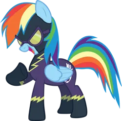 Size: 1024x1012 | Tagged: safe, artist:shrek214, derpibooru import, rainbow dash, pegasus, pony, clothes, costume, cute, dashabetes, female, goggles, image, mare, nightmare night costume, open mouth, open smile, png, shadowbolt dash, shadowbolts, shadowbolts costume, shadowbolts uniform, smiling, solo, vector