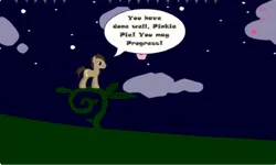 Size: 1252x750 | Tagged: safe, derpibooru import, doctor whooves, pinkie pie, time turner, earth pony, g4, cloud, collect cupcakes lick ponies, dialogue, female, flash game, image, jpeg, male, night, youtube link