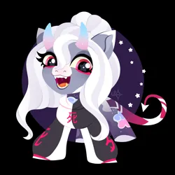 Size: 1920x1920 | Tagged: safe, artist:kabuvee, derpibooru import, oc, earth pony, pony, chibi, clothes, female, horns, image, mare, png, solo