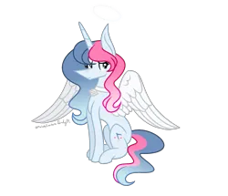 Size: 1853x1593 | Tagged: safe, artist:darbypop1, derpibooru import, oc, oc:melody everbelle, alicorn, pony, female, halo, image, mare, png, simple background, solo, transparent background