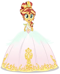 Size: 800x976 | Tagged: safe, artist:sapphiregamgee, derpibooru import, sunset shimmer, human, equestria girls, g4, clothes, dress, evening gloves, gloves, gown, humanized, image, jewelry, long gloves, looking at you, png, princess, simple background, smiling, smiling at you, solo, tiara, transparent background