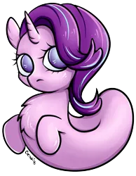 Size: 1001x1293 | Tagged: safe, artist:coco-drillo, derpibooru import, starlight glimmer, pony, unicorn, g4, chest fluff, ear fluff, horn, image, long glimmer, long pony, looking at you, png, simple background, solo, transparent background