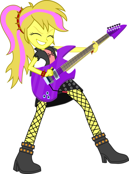 Size: 2760x3709 | Tagged: safe, artist:thunderdasher07, derpibooru import, oc, oc:mist dasher, unofficial characters only, human, equestria girls, g4, alternate hairstyle, black skirt, boots, bracelet, clothes, electric guitar, eyes closed, fishnet clothing, fishnets, guitar, guitar pick, high heel boots, high ponytail, high res, image, jacket, musical instrument, playing guitar, playing instrument, png, rainbow rocks 10th anniversary, shirt, shoes, simple background, skirt, smiling, socks, solo, spiked headband, spiked wristband, stockings, thigh highs, torn clothes, transparent background, vector, wristband