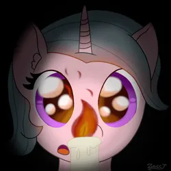 Size: 2000x2000 | Tagged: safe, artist:zeccy, derpibooru import, unicorn, candle, fire, horn, image, png, solo