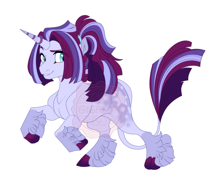 Size: 4600x3800 | Tagged: safe, artist:gigason, derpibooru import, oc, oc:sweet star, unofficial characters only, pony, unicorn, female, horn, image, magical lesbian spawn, mare, obtrusive watermark, offspring, parent:tempest shadow, parent:twilight sparkle, parents:tempestlight, png, simple background, solo, transparent background, watermark